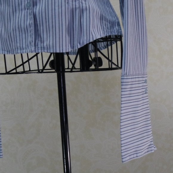 SO..SO REAL SO RIGHT  Blue Striped V-Neck Button Close - Picture 9 of 16